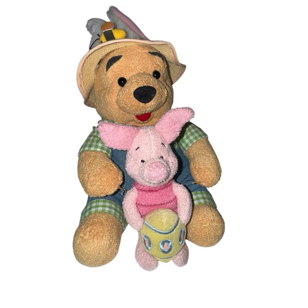 Disney Winnie The Pooh 11” Plush Easter Bunny Pooh And Piglet